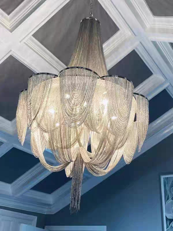 Morylighting Grand Lumina Cascade Tassel Chandelier - Background Shot