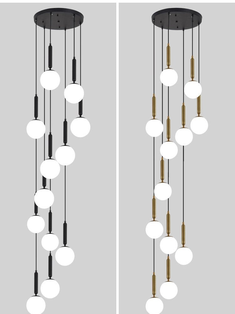 Morylighting Grand Luminous Spiral Iron & Glass Pendant - Background Shot