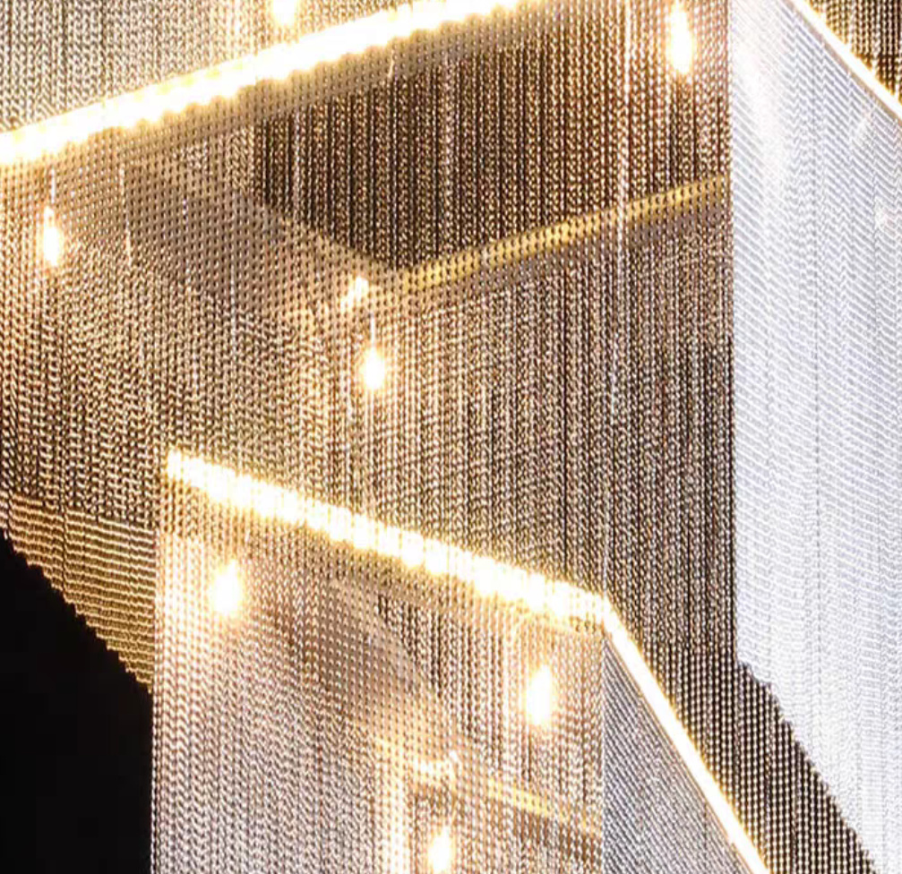 Morylighting Grand Cascade Rectangular Tassel Chandelier - Background Shot