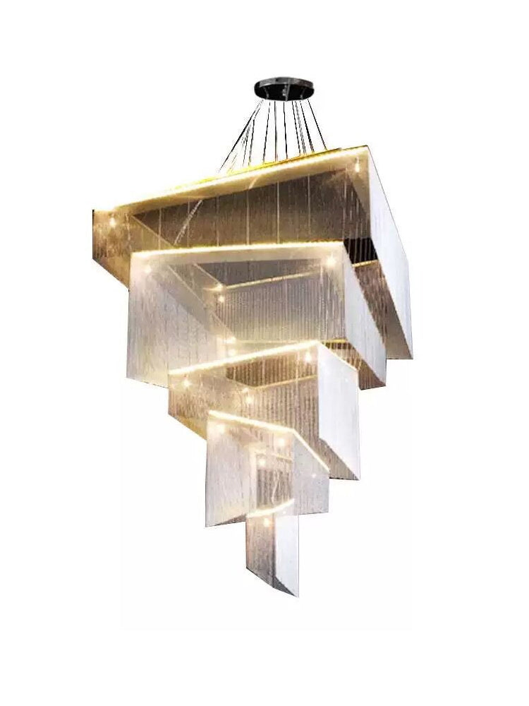 Morylighting Grand Cascade Rectangular Tassel Chandelier - Background Shot