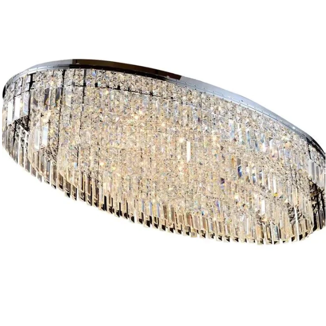 Morylighting Grand Tiered Crystal Flush Mount Chandelier - Background Shot