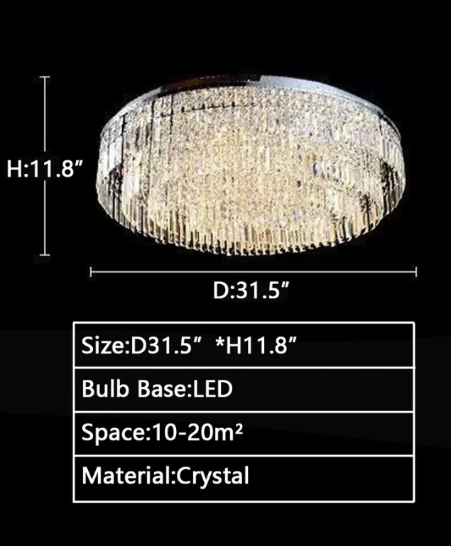 Morylighting Grand Tiered Crystal Flush Mount Chandelier - Background Shot