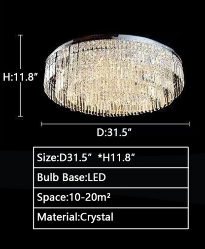 Morylighting Grand Tiered Crystal Flush Mount Chandelier - Background Shot