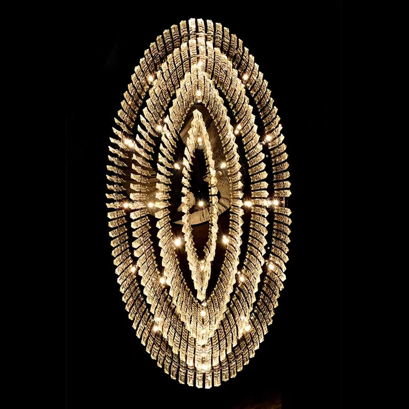 Morylighting Grand Tiered Crystal Flush Mount Chandelier - Background Shot