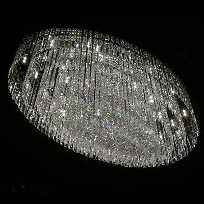 Morylighting Grand Tiered Crystal Flush Mount Chandelier - elegant American laundry room