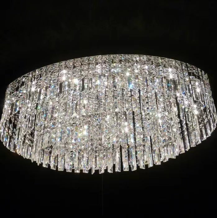 Morylighting Grand Tiered Crystal Flush Mount Chandelier - Background Shot