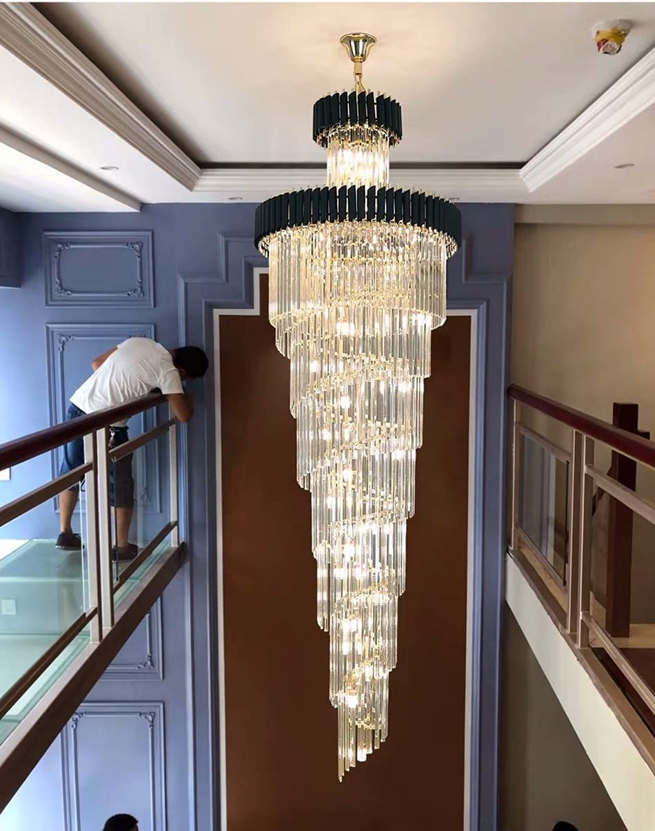 Morylighting Grand Spiral Crystal Foyer Chandelier - Background Shot