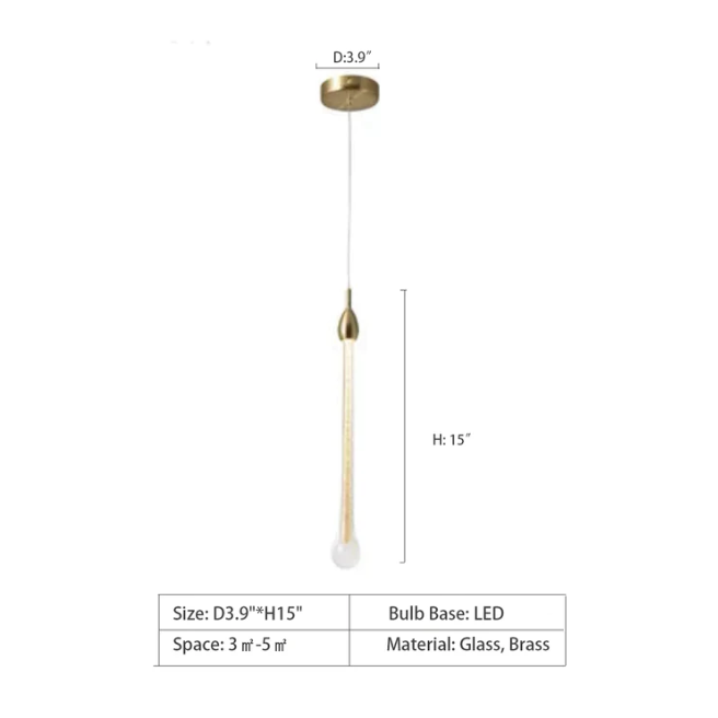 Morylighting Opulent Raindrop Brass Glass Pendant Chandelier - Background Shot