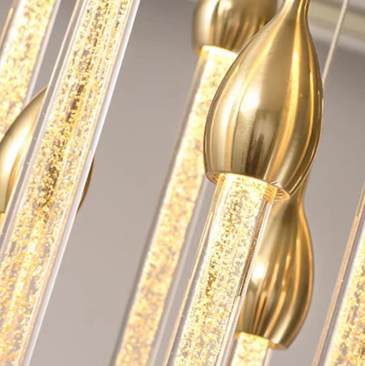 Morylighting Opulent Raindrop Brass Glass Pendant Chandelier - Background Shot