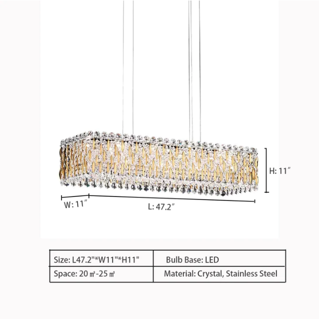 Morylighting Grand Lumina Rectangle Crystal Chandelier - Background Shot
