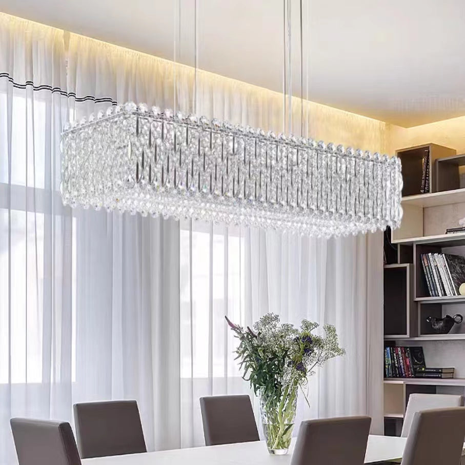 Morylighting Grand Lumina Rectangle Crystal Chandelier - Background Shot