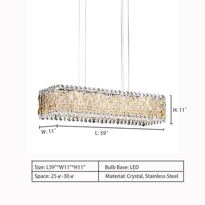 Morylighting Grand Lumina Rectangle Crystal Chandelier - Background Shot