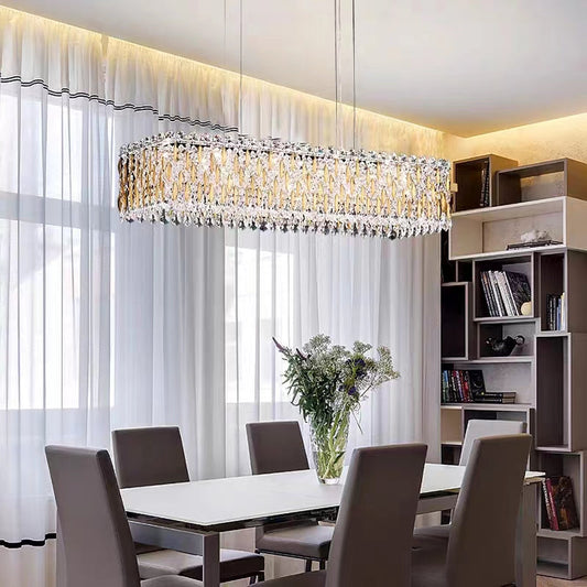 Morylighting Grand Lumina Rectangle Crystal Chandelier - American ballroom or formal entertaining space
