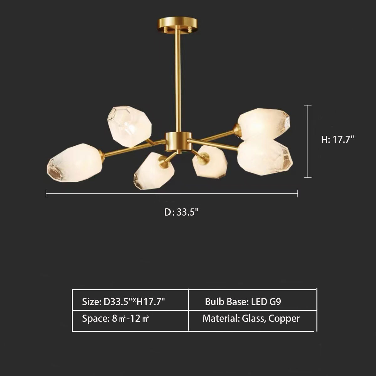 Morylighting Facet Bloom Sputnik Glass Chandelier - Background Shot