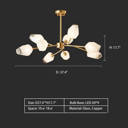Morylighting Facet Bloom Sputnik Glass Chandelier - Background Shot