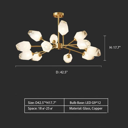 Morylighting Facet Bloom Sputnik Glass Chandelier - Background Shot
