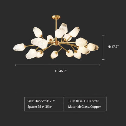 Morylighting Facet Bloom Sputnik Glass Chandelier - Background Shot