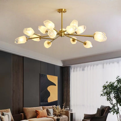 Morylighting Facet Bloom Sputnik Glass Chandelier - American ballroom or formal entertaining space