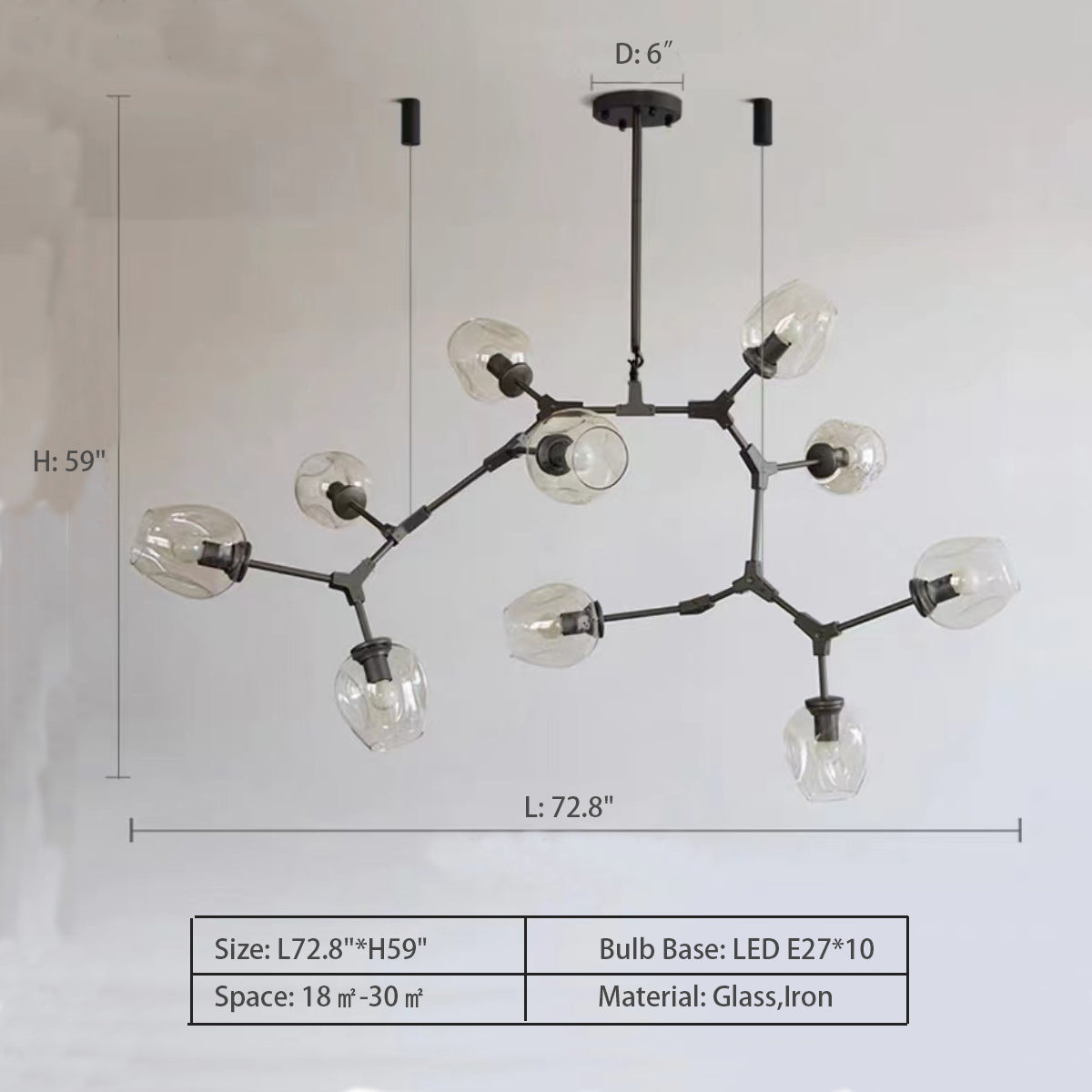 Morylighting Branching Bloom Multiple Pendant Chandelier - Background Shot