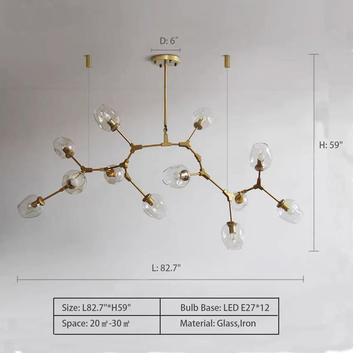 Morylighting Branching Bloom Multiple Pendant Chandelier - Background Shot