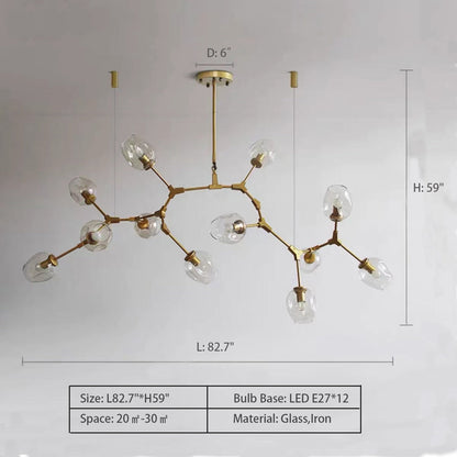 Morylighting Branching Bloom Multiple Pendant Chandelier - Background Shot
