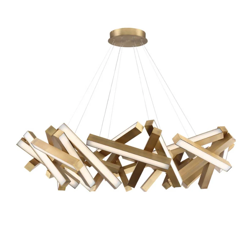 Modern Round/Linear Geometric Aluminum LED Chandelier for Dining Room/Bedroom