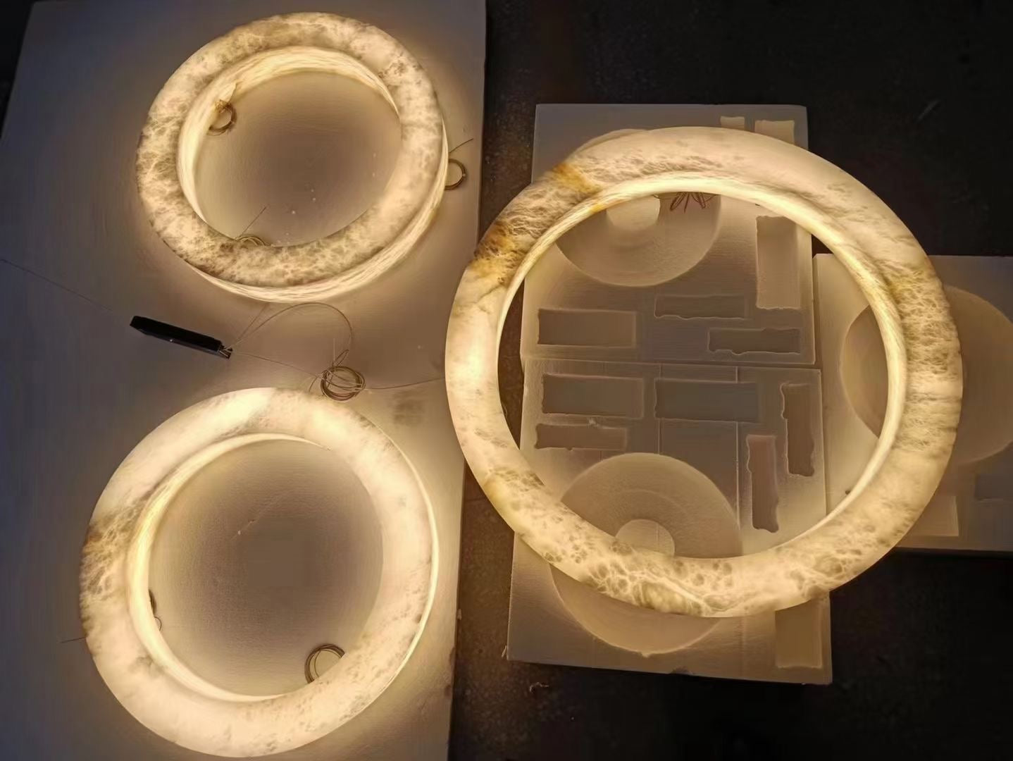 Halo Alabaster Natural Stone Chandelier