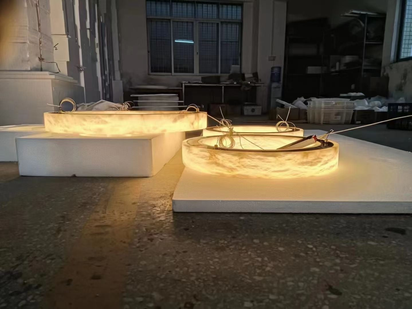 Halo Alabaster Natural Stone Chandelier