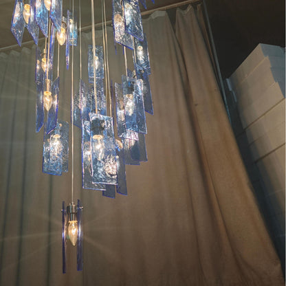 Art Design 1/25/60/84-Light Colorful Rectangle Cluster Glass Tile Pendant/Chandelier
