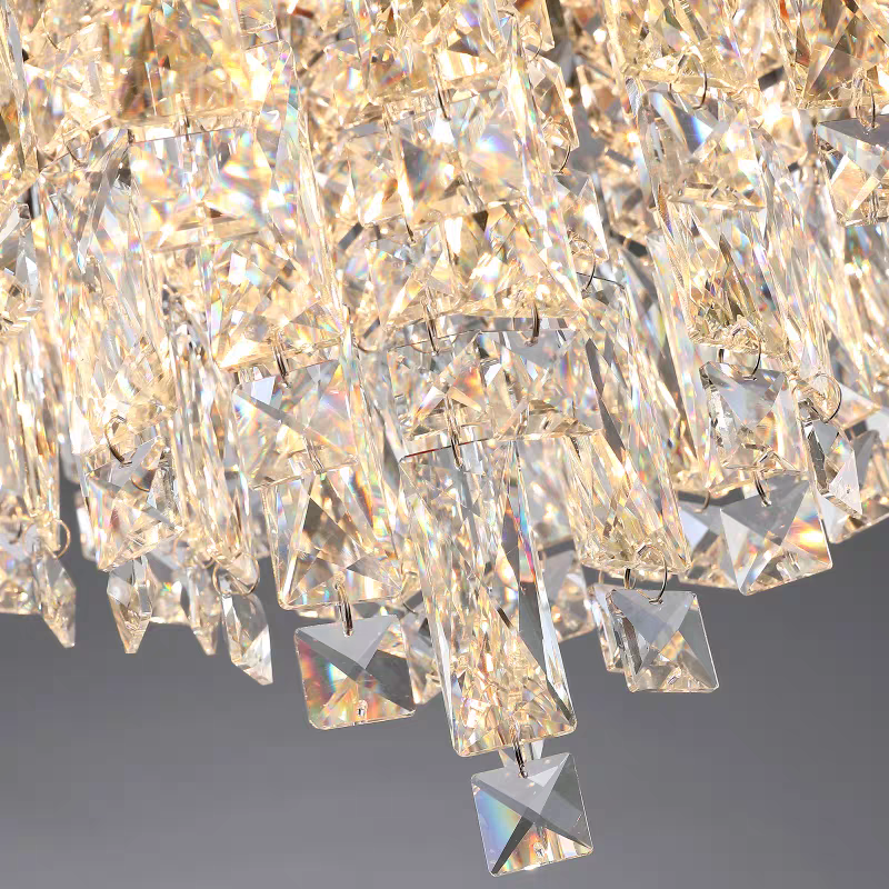 Morylighting Grand Tiered Round Flush Mount Chandelier - Background Shot