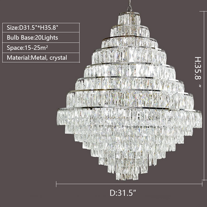 Morylighting Grand Radiance Round Crystal Chandelier - Background Shot