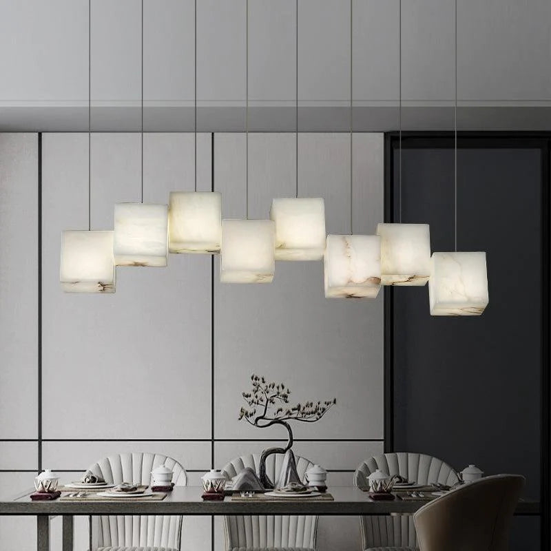 Vasilia Alabaster Cubic Linear Pendant | Morylighting (1)