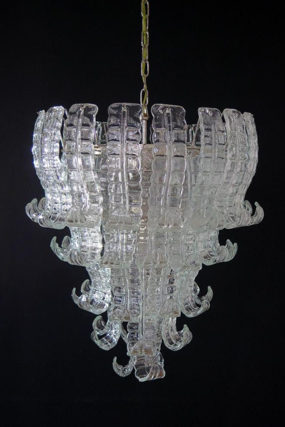 1970s Felci-Style Art Glass Tiered Chandelier - view 5 | morylighting