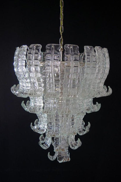 1970s Felci-Style Art Glass Tiered Chandelier - view 5 | morylighting