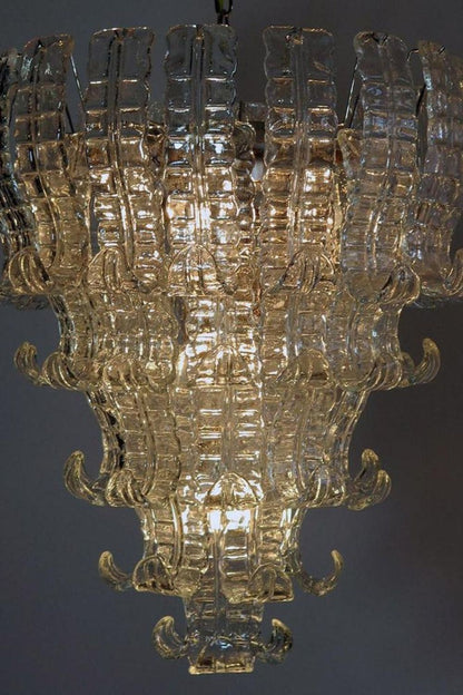 1970s Felci-Style Art Glass Tiered Chandelier - view 10 | morylighting