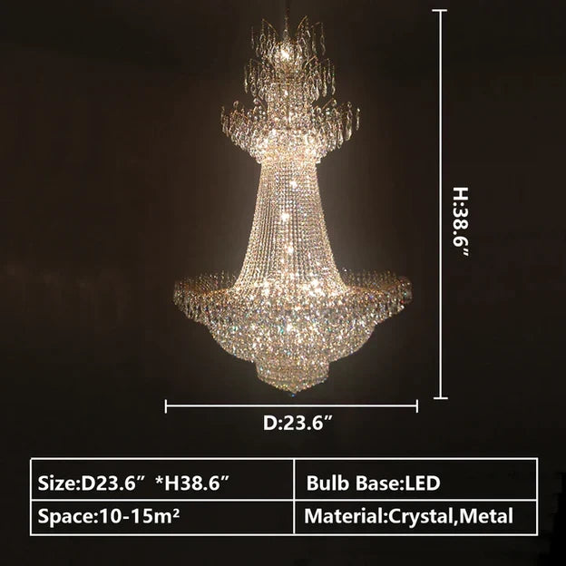 Morylighting Grand Lumière Multi-tiered Crystal Chandelier - American ballroom or formal entertaining space