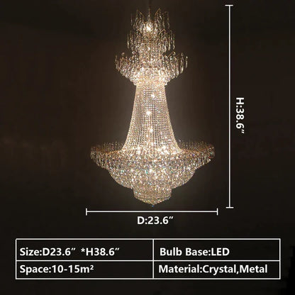 Morylighting Grand Lumière Multi-tiered Crystal Chandelier - American ballroom or formal entertaining space