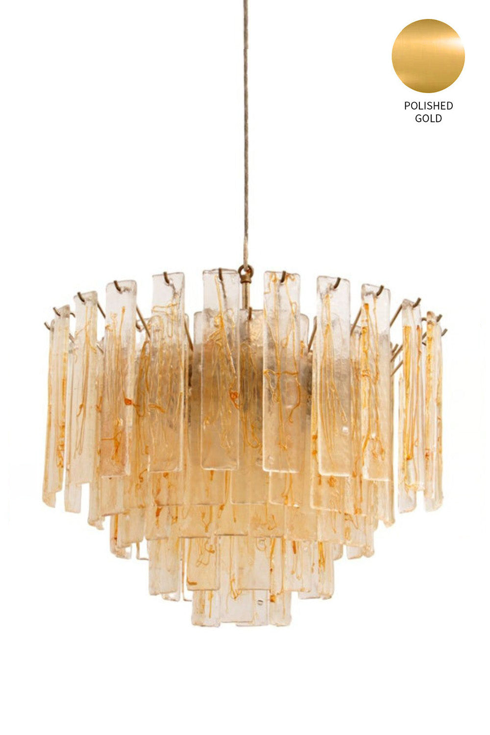 Amber Art Glass Tiered Chandelier - view 20 | morylighting