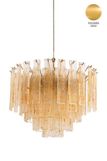 Amber Art Glass Tiered Chandelier - view 20 | morylighting