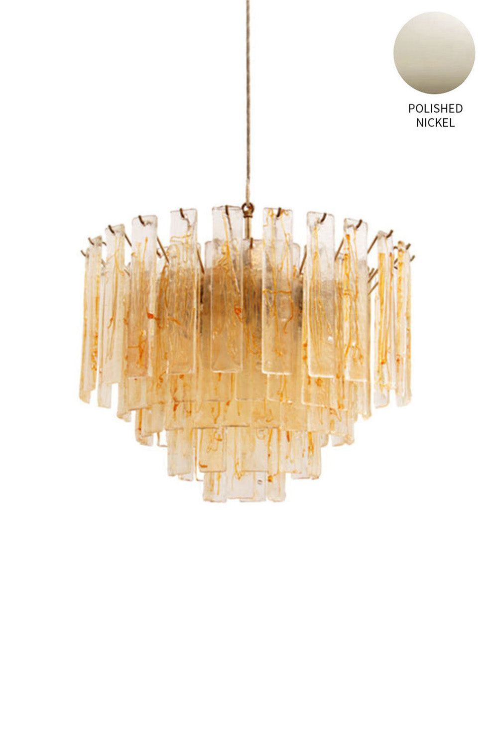 Amber Art Glass Tiered Chandelier - view 16 | morylighting