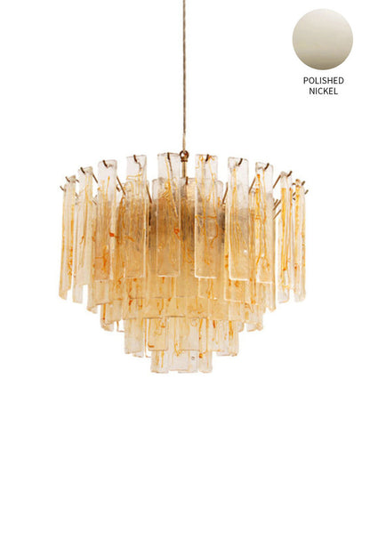 Amber Art Glass Tiered Chandelier - view 16 | morylighting