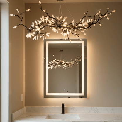 Selenite Crystal Blossom Branching Tree Chandelier