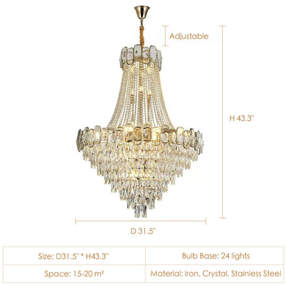 Morylighting Grand Radiance Round K9 Crystal Chandelier - Background Shot