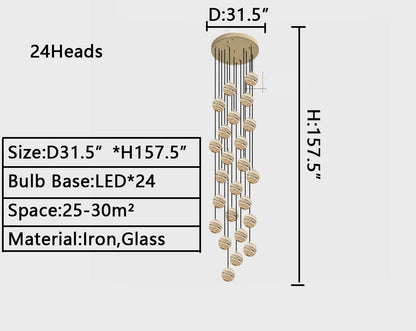 Morylighting Celestial Orb Long Pendant Chandelier - Background Shot