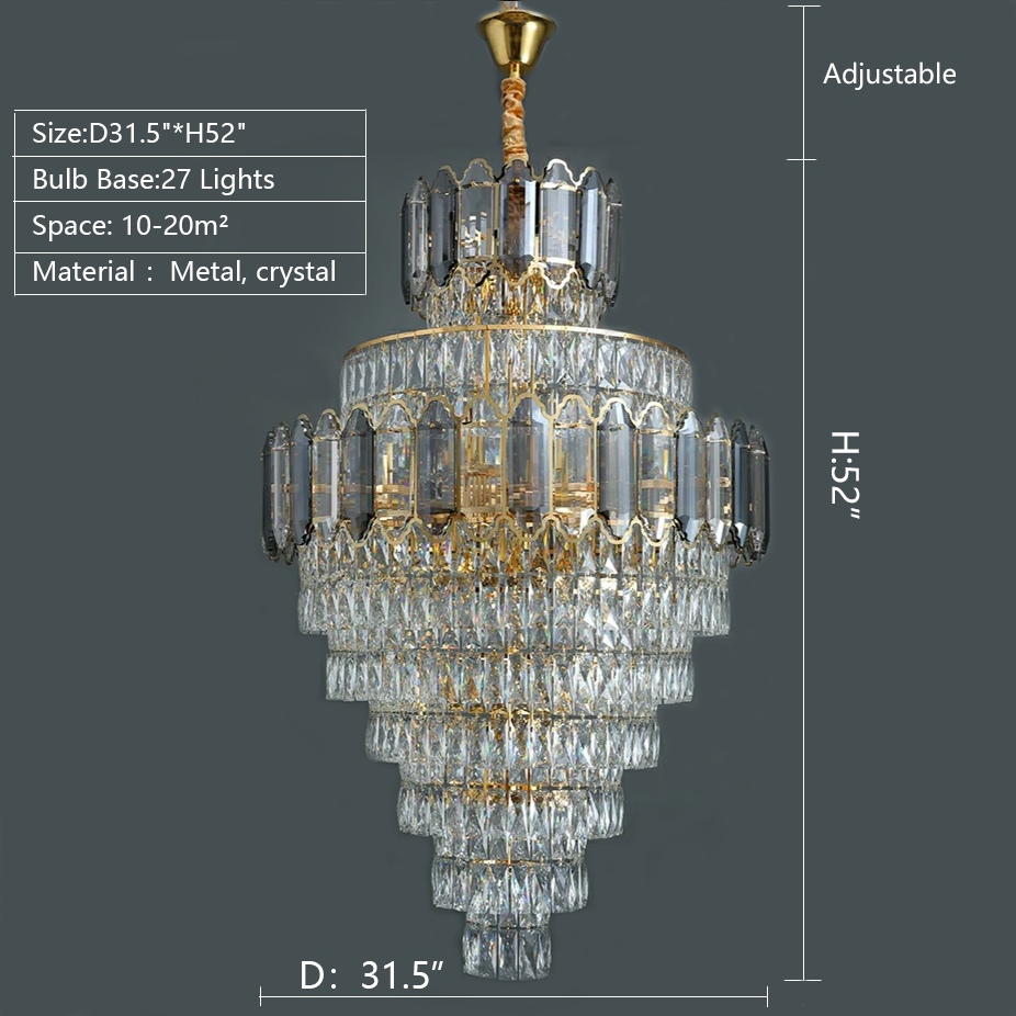 Morylighting Grand Radiance Round Crystal Chandelier - Background Shot