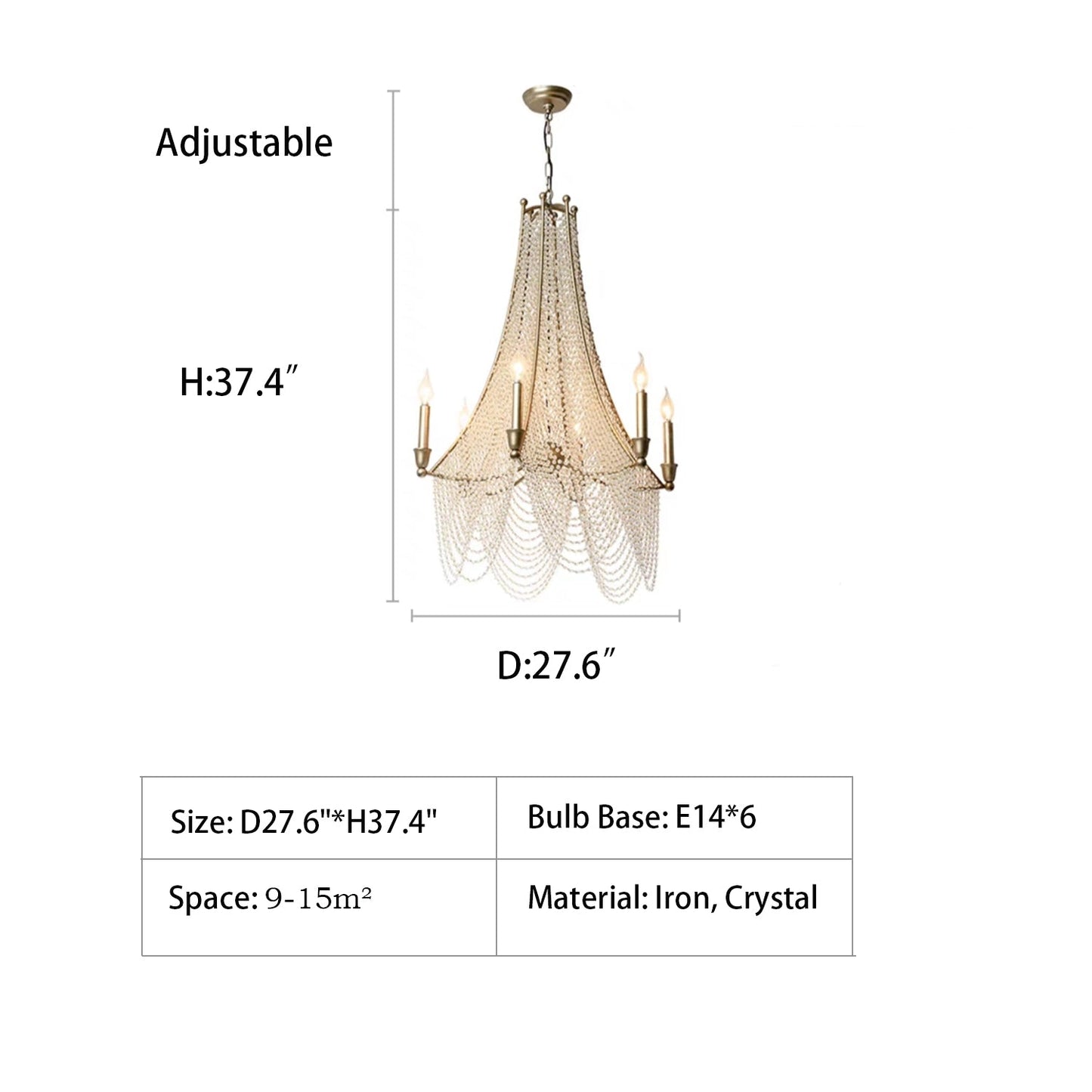 Morylighting Grand Lumina Crystal Beaded Chandelier - Background Shot