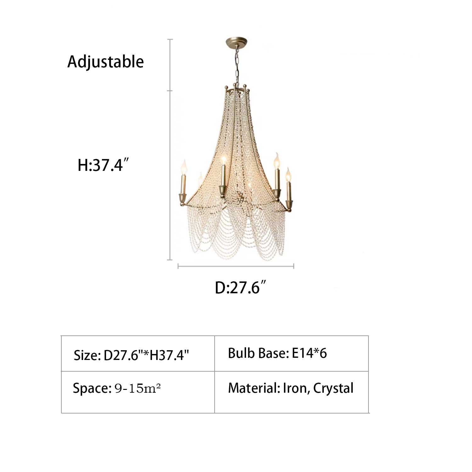Morylighting Grand Lumina Crystal Beaded Chandelier - Background Shot