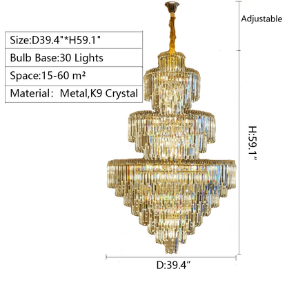 Morylighting Grand Radiance Round K9 Crystal Chandelier - Background Shot