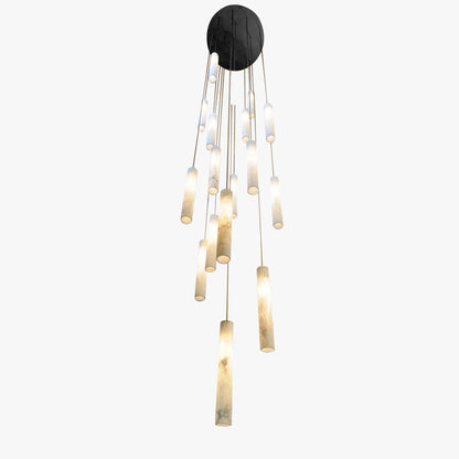 Alabaster Tube Staircase Chandelier