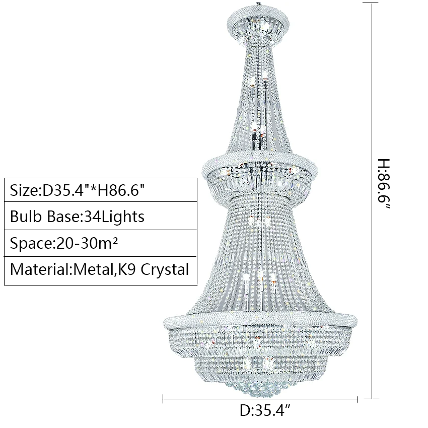 Morylighting Grand Radiance Round Crystal Chandelier - Background Shot